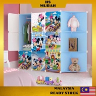 Perabot Bilik Tidur Almari Pakaian Budak Murah Rak Baju Kanak Anak Kids Clothes Wardrobe 9 Cube Cabinet Toys Shoe Rack