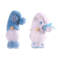 yu Christmas Standing Snowflake Gnome Decorative Snowflake White Beard Doll for Home New Year Birthd