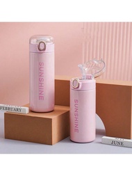 1pc Insulated Tumbler 320ml/420ml/10.8oz-14.2oz, Straw Vacuum Insulated Cup, Large Capacity Portable