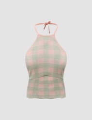 Cider Check Knitted Halter | Knitwear Sale