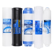 STAR PURE INLINE UF Filter Set 5 step ชุดไส้กรองน้ำ สตาร์ เพียว อินไลน์ ยูเอฟ  ขนาด 10 นิ้ว 5 ไส้กรอ