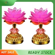 [In Stock] 2Pcs LED Lotus Buddhist Lights Buddha Lotus Lamps Plug in or Battery-Operated Buddhist La
