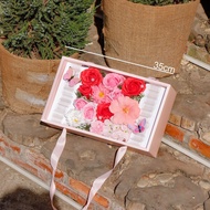 Flower Box HH09 with Money Tray Meaningful Gift for March 8, Birthday, Valentine's Day (Free Card & 