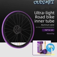OUDIMEI 700c Inner Tubes, 700C 60/80mm 700 Bicycle Tube, Bicycle Tube 700c Ultralight TPU Aluminum Valve 700c Tube MTB