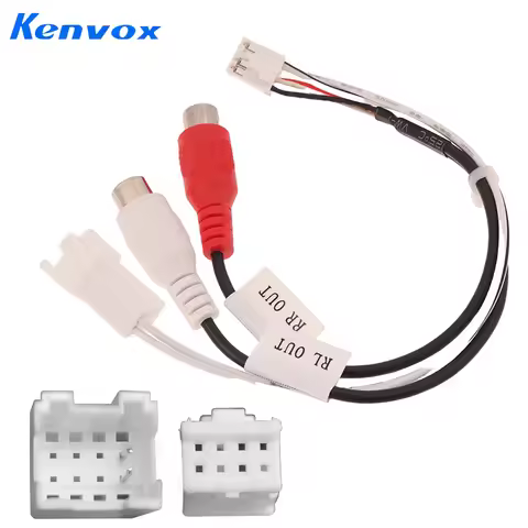 8P RCA RR RL Audio Output Male\Female Plug Cable Android Car Radio Multimedia Universal TS10 TS18 85