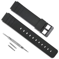 16mm Replacement Waterproof Silicone Rubber Watch Strap Watch Band for Casio MQ-24/MQ-58/104/76/71/9