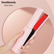 2 In 1 USB ที่หนีบผมตรงไร้สาย Splint Hair Styling Curler Pink Curling Portable Travel Dorm For Student Unique Gift