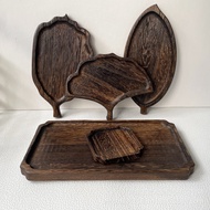 Paulownia Tea Tray Solid Wood Tea Set Tray Hotel Separate Tea Tray Wooden Tray Cartoon Leaves Wooden