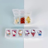 ❤️Pill Box❤️Hello Kitty 1 Week 7 Days Detachable Combinable Portable Compartment Anti-Dust Pill Box 