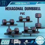 Hexagonal PVC Dumbbell Set 2kg 4kg 6kg 5kg 10kg Non-Slip Gym Weights - HomeLift Ph