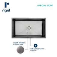 RIGEL Kitchen Bundle - Scratch Resistance Kitchen sink R-SNK754421SB-LINEN with Kitchen Pull-out Faucet Mixer