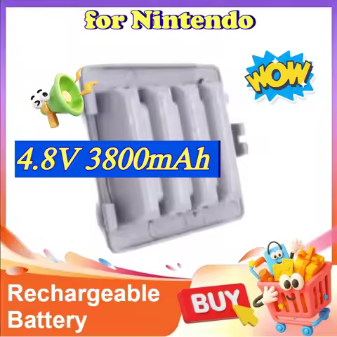 High Capacity 4.8V 3800mAh Rechargeable Replacement Battery with USB Charging Cable for Nintendo Wii