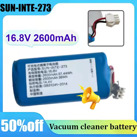 SUN-INTE-273 16.8V 2600/3400mAh 37.44Wh for Tesvor X500pro X580 R Simum 6 7 8 9 Lithium-ion Robot Va