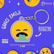 GANTUNGAN [ EMOJI 006 ] Emoticon Keychain Wedding Souvenir Birthday/ - Cute Acrylic Emoji Keychain