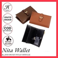 JIMSHONEY Nita Small Folding Wallet Card Wallet - Mini Coin Wallet - Leather Women's Wallet