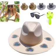 Flairgifts Cowgirl Straw Prism Hat, Celestialsuncatcher Prism Suncatcher Hats, Cosmic Cowgirl Prism 