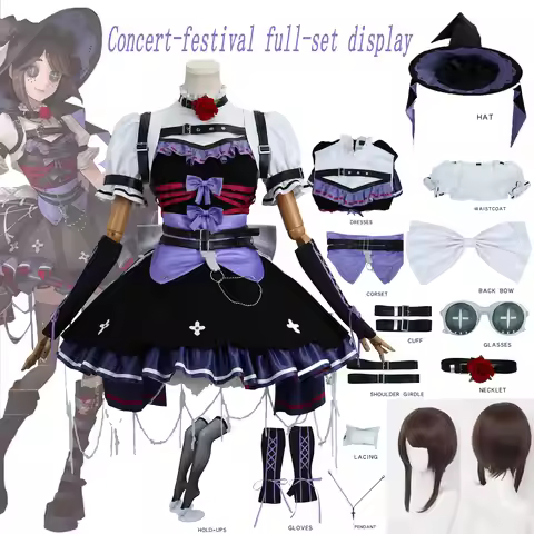 Game Identity V Gardener Emma Woods Concert Festival Cosplay Full Set Witch Costume Hat Wig Carnival