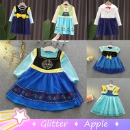 7Colors Frozen Princess Anna Casual Dress For Kids Girl Yellow Blue Baby Dresses Halloween Christmas Girls Daily Outfits