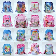iSchoolDy Kids Cartoon Fabric Drawstring Backpack Econic Loot Bag Goodies Children Unicorn Frozen