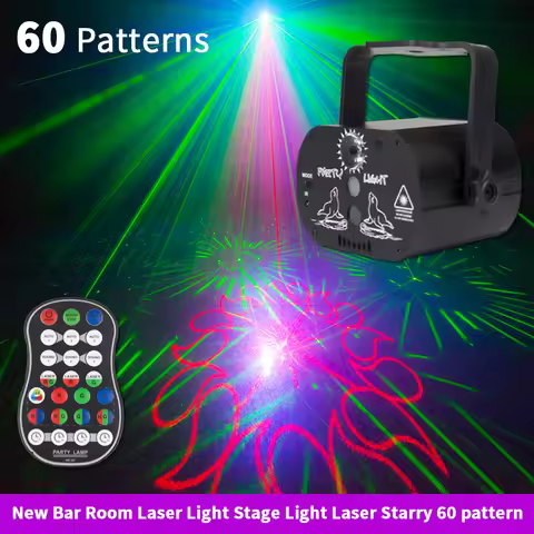 YSH Mini 2IN1 Disco LED Stage Strobe Light White Flashing Projector Remote Voice Control DJ for Nigh
