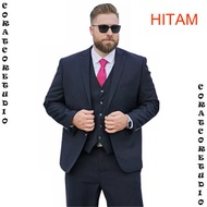 CORATCORET Blazer Pria Jas Cowok JAS HITAM SIZE JUMBO / JAS PRIA UKURAN BESAR / JAS NIKAH UKURAN JUM