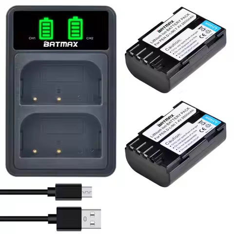 Batmax D-LI90 DLI90 D Li90 Battery+LED Dual Charger with Type C Port For PENTAX K-7 K-7D K-5 K-5 II 