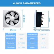 Silent Exhaust Fan 6/8/10/12" – Powerful Suction Louver Design Wall Mount | Kipas Ekzos Dapur & Bili