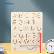 Koolsoo Montessori Tracing Board Wooden Alphabet Tracing Board Double Sided Exercise Board