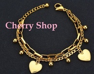 [HCM]LẮC TAY TRÁI TIM THÉP TITAN KHÔNG GỈ PHONG CÁCH HÀN QUỐC CBS01-Cherry Betta Shop