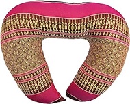 Thai Kapok Pillow, Firm Support, Neck Cushion Headrest Pink