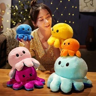 Halloween Creative Double-Sided Octopus Plush Cute Toys Expression Flip-Faced Sea Creature Soft Anim