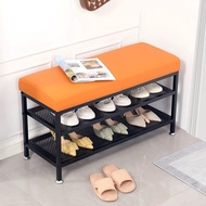 Cushion Shoe Bench Rack With Seat Outdoor Corridor Entryway Metal Shoe Changing Stool