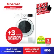 Brandt Front Load Heat Pump Condenser Dryer (8kg) BWD89H2DA