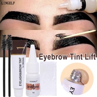LINGELF Eyebrow Cosmetics, Fast Dye 2 in 1 Eyebrow Dye Tint Kit, Waterproof Semi Permanent Brow Enha