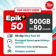 Tune Talk EPIK+ Sim Card Prepaid | Unlimited Data & Call