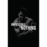 More Style Choose IMPOSSIBLE IS NOTHING.Muhammad Ali Inspirational quotes Art Print Canvas Poster Ho