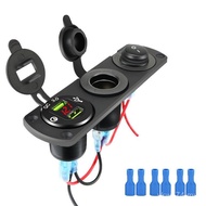 Switch Car Modification Waterproof USB Fast Charge Dual QC3.012-24V Car Charger RV Combination Socke