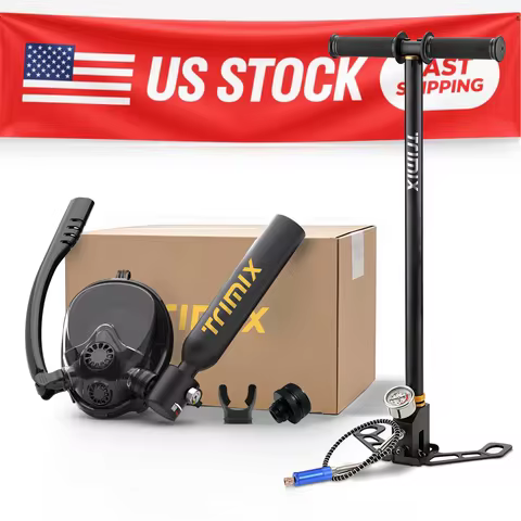 TRIMIX US 24H Fast Shipping Mini Scuba Lung Tank 0.5L With Snorkeling mask and 3-Level Hand Pump 10 