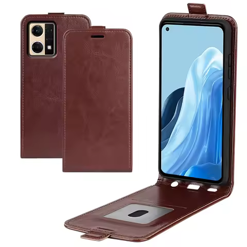 UP Down Leather Case For OPPO Reno 9 7 Pro A58 A17 A57 Reno 7 4G Phone Bag Vertical Flip Leather Cov