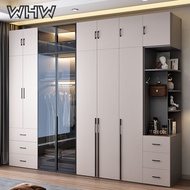 Wardrobe Glass Door Wardrobe Bedroom Flat Door Solid Wood Storage Combination 6/8 Door Large Wardrob