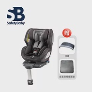 Safety Baby 適德寶 德國 0-12歲 ISOFIX 360度旋轉前支撐腳汽車安全座椅(贈同色頂篷+皮革座椅保護墊) - 軍艦灰