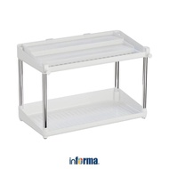 Informa Rak Penyimpanan Multifungsi 2 Tingkat - Putih Penyimpanan Bumbu Rak Dapur Organizer Meja Kam