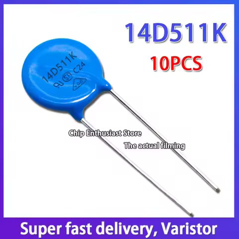 10PCS Varistor 14D511K 511KD14 In Line Varistor Diameter 14MM DIP-2 510V