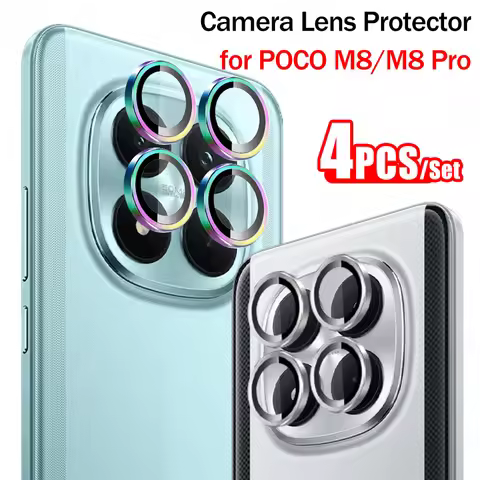 3D Aluminum Alloy Lens Glass Case For Xiaomi POCO M8 Pro 5G Metal Ring Camera Protector POCOM8 POCOM
