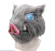 【ร้อน】อะนิเมะ Hashibira Inosuke เครื่องแต่งกายคอสเพลย์ปีศาจฆ่า Kimetsu No Yaiba หมูซิลิโคนหน้ากากฮาโ