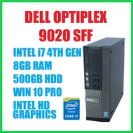 Dell OptiPlex 9020 Small Form Factor INTEL I7 4TH GEN/8GB RAM/WINDOWS 10 PRO/INTEL HD GRAPHICS