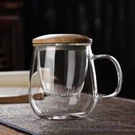 Mug mushroom cup tea separation three-piece cup Household office with lid filter tea cup Pyrex glass