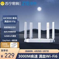 zte【巡天版】ax3000滿血wifi6千兆無線路由器 自研雙核主晶片 5g雙頻遊戲路由 mesh 3000m無線速