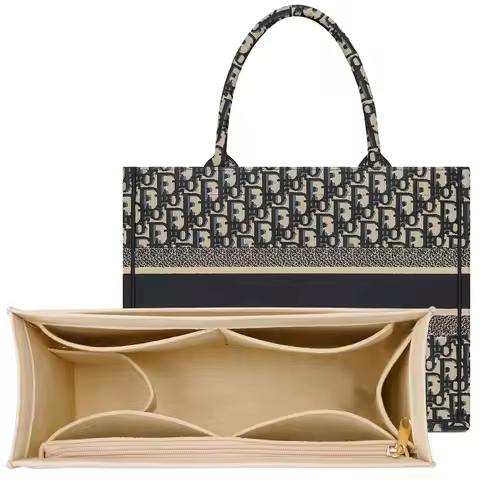 Purse Insert Organizer for dior book tote Small Bag Insert Premium Purse Felt Insert Multiple Pocket