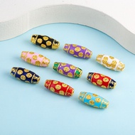 Ancient gold drops of oil money barrel beads Tibet nine eye beads barrel beads Loose beads Bracelet 